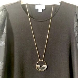 NWT Anthropologie Gold Semicircle Necklace